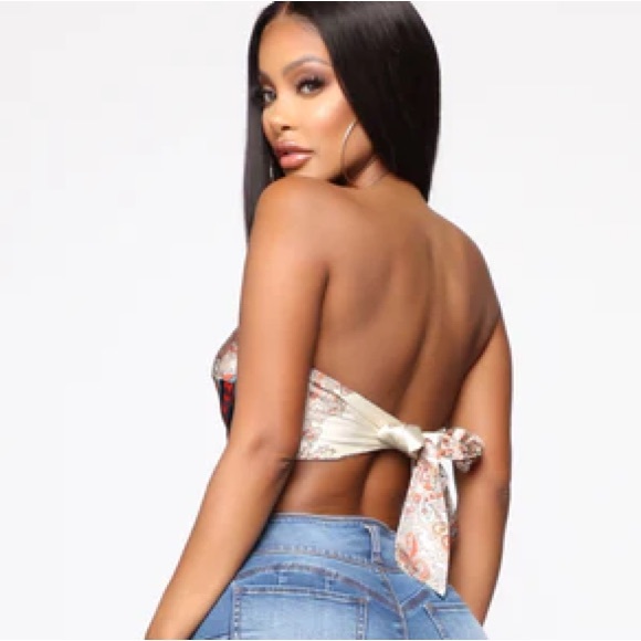 Fashion Nova Never Enough Of You Top - Champagne Silk Scarf Top Size S/M - Picture 6 of 9